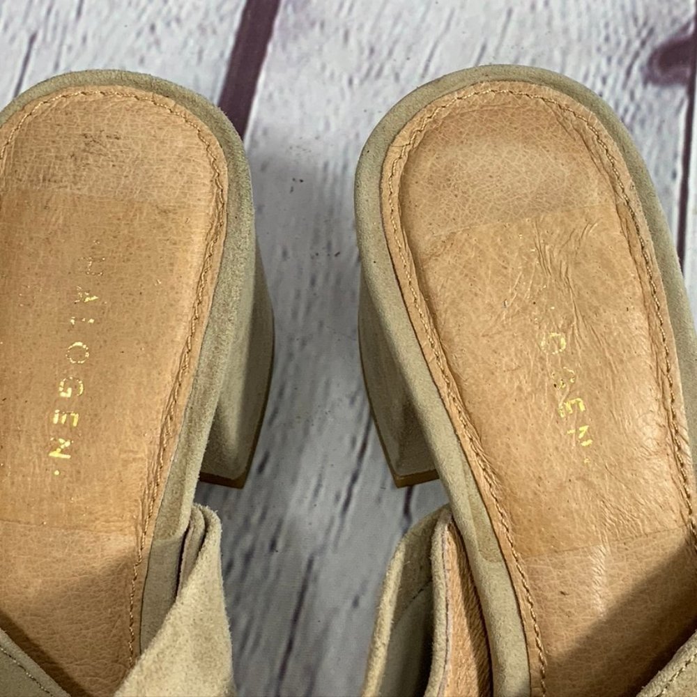 Halogen Taupe Suede Farah Twist Slide Block Heel S - image 8